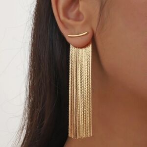 Elegant Gold Tassel Earrings
